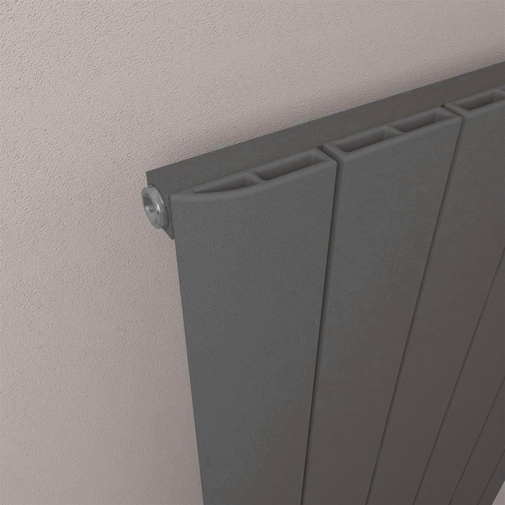 Eastbrook Panel Radiator Eastbrook Peretti Straight Vertical Aluminium Radiator in Matt Anthracite