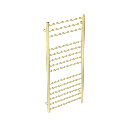 Saneux Ladder Rail Brushed Brass Saneux Ember Straight Vertical Electric Only Towel Rail