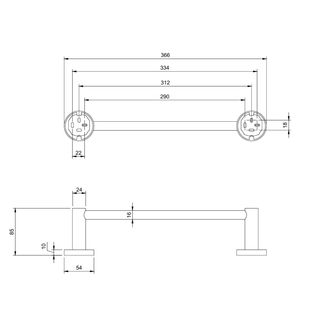 Villeroy & Boch Towel Rails and Rings Villeroy & Boch Elements - Tender Towel Rail