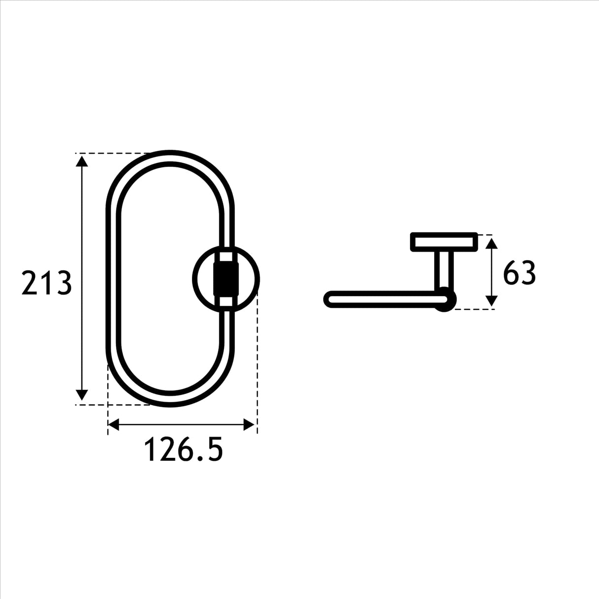 Eastbrook Towel Rails and Rings Eastbrook Catania Towel Ring in Matt Black with Brushed Brass