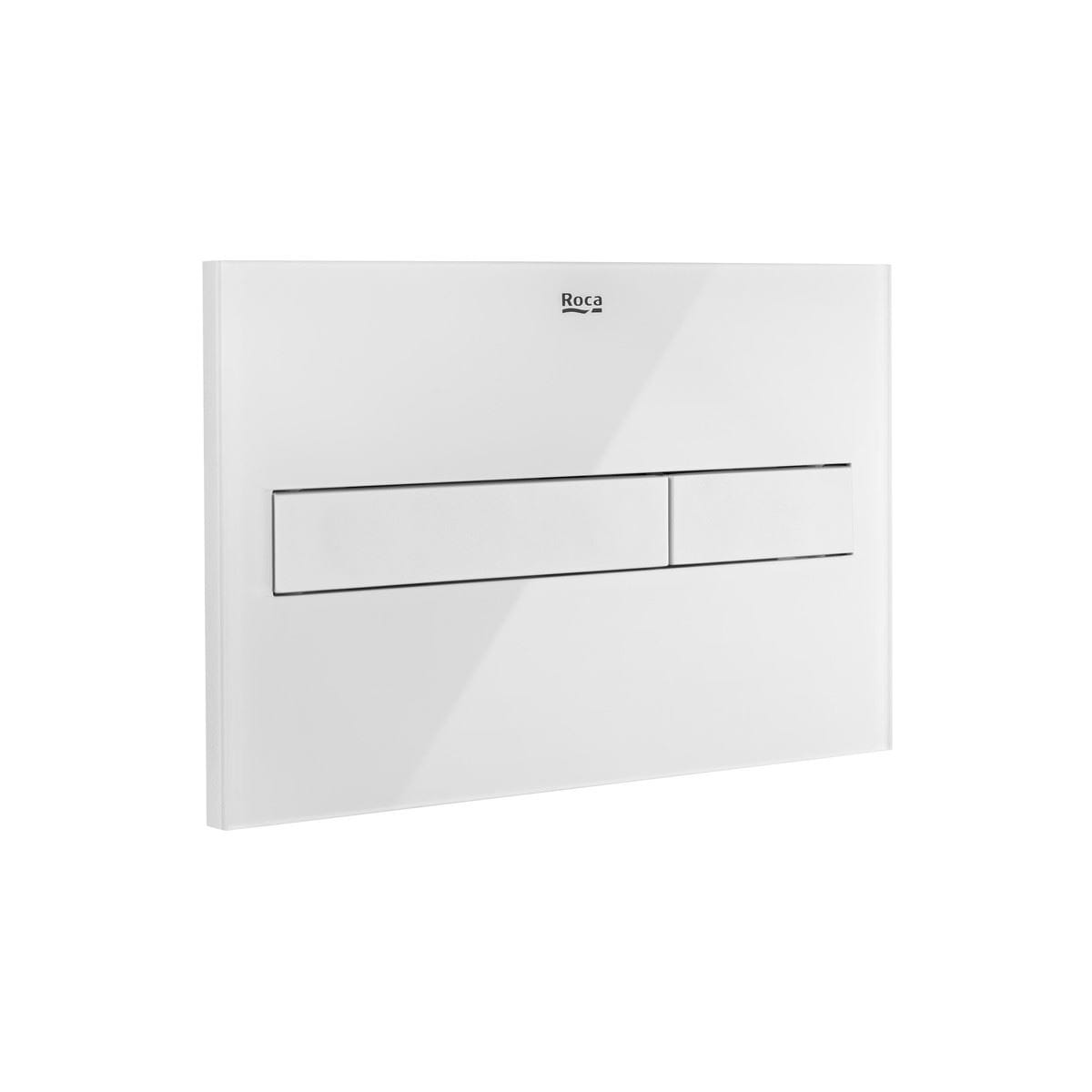 Roca Flush Plate Glass White Roca Duplo One PL7 Flush Plate with Square Buttons