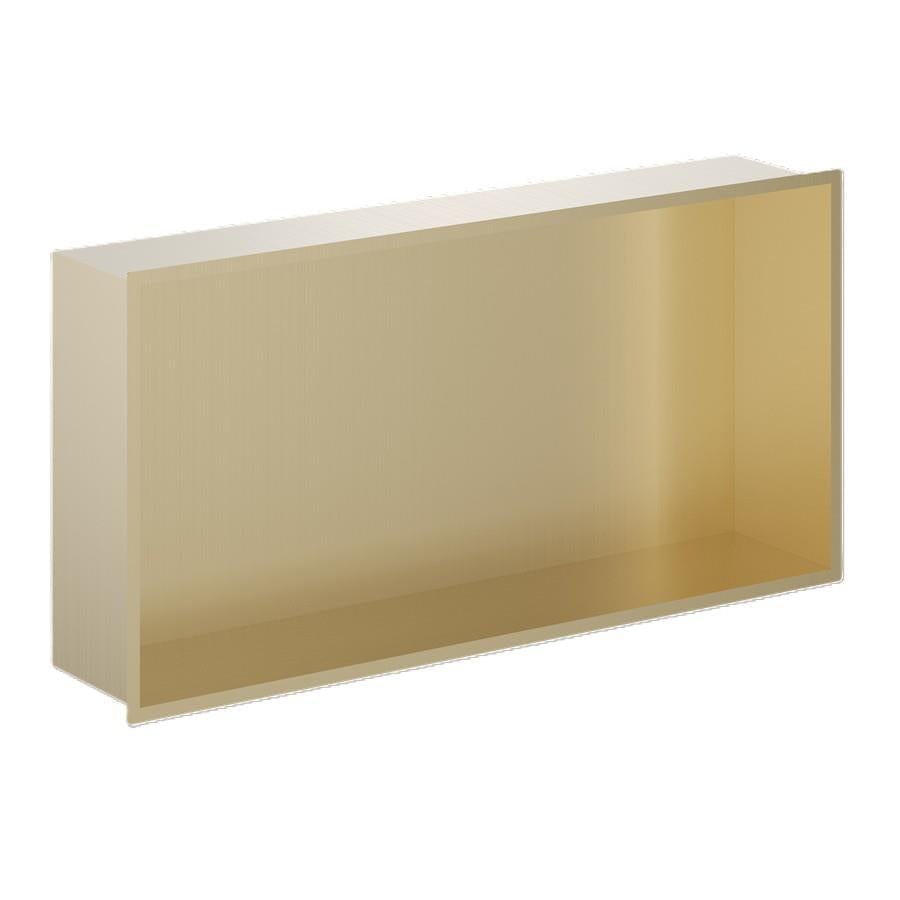 Crosswater Shelf Brushed Brass Crosswater Rectangular Shower Niche - 610 x 305mm