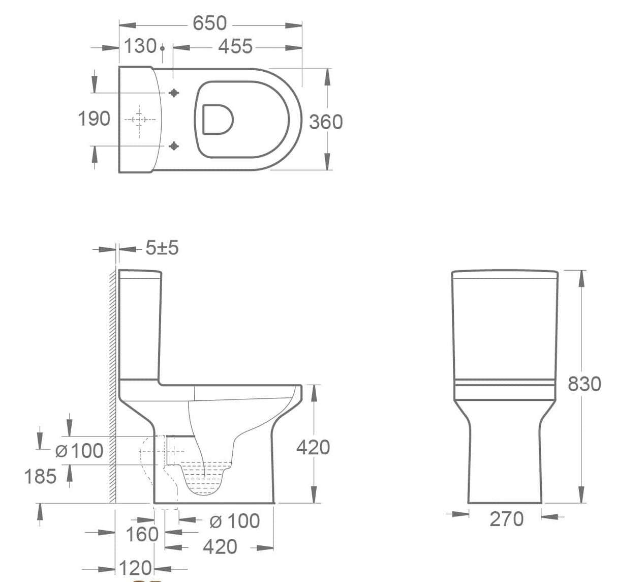Imex Close Coupled Toilet Imex Alma Open Back Close Coupled Rimless Toilet with Soft Close Seat