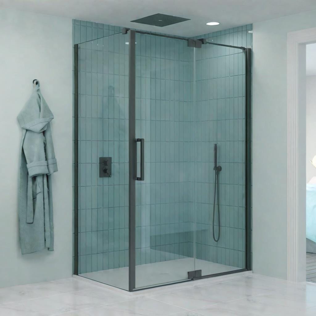Crosswater Side Panel Slate / 800mm Crosswater Optix 10 Side Panel for Pivot Shower Door with Inline Panel