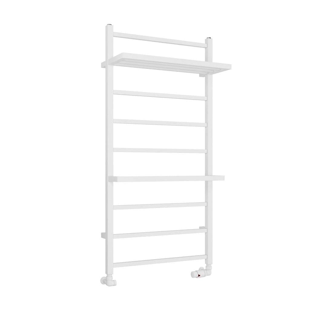 Eastbrook Designer Towel Radiator 1200 x 600 / Dual Fuel Eastbrook Launton Straight Vertical Heated Towel Rail in Matt White