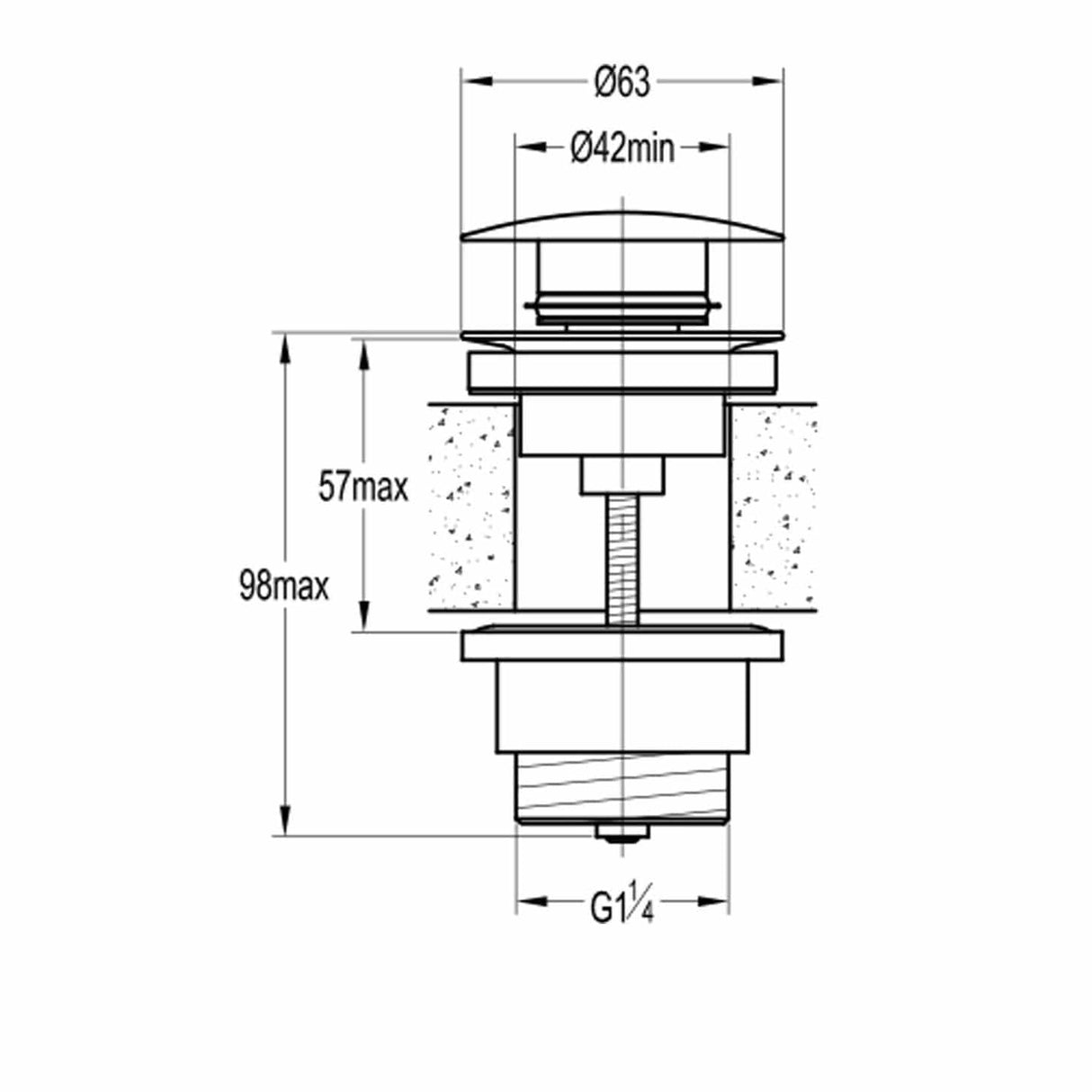 Flova Basin Waste Flova Universal Basin Clicker Waste