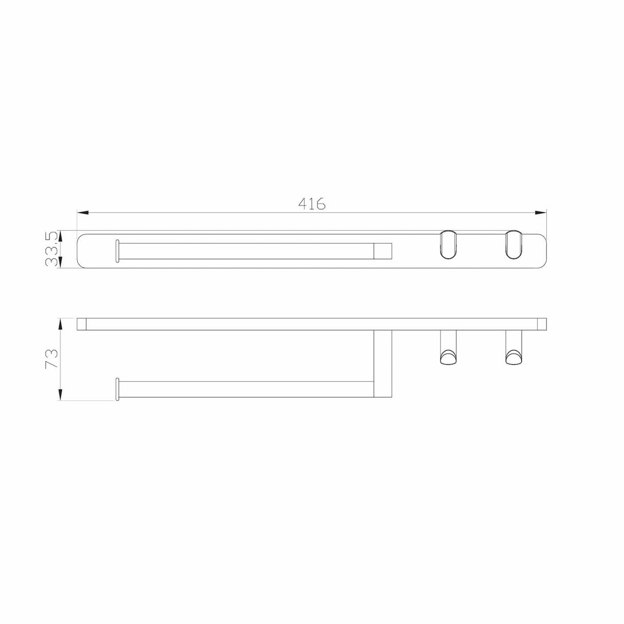 Eastbrook Towel Rails and Rings Eastbrook Asti Towel Ring and Double Hook