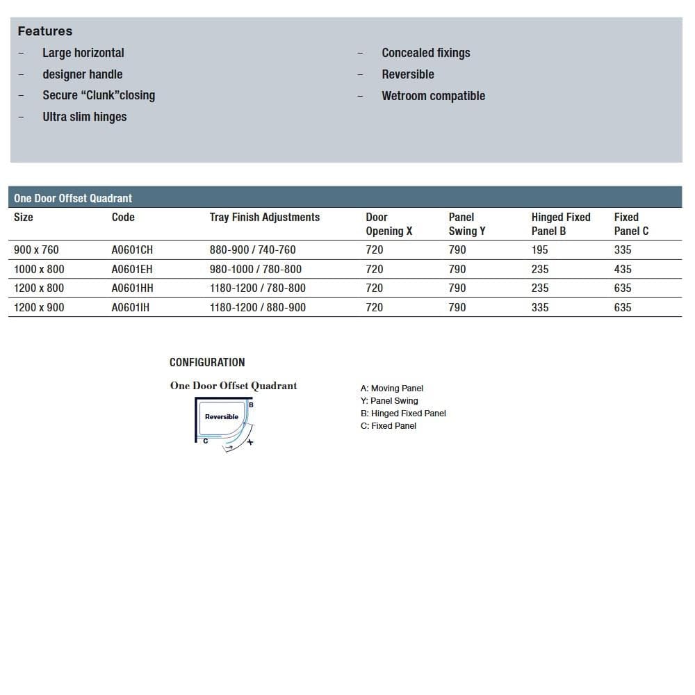 Merlyn Quadrant Shower Enclosure Merlyn 8 Series Frameless 1 Door Offset Quadrant