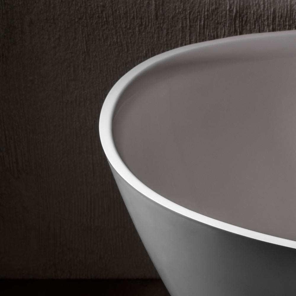 Roca Modern Freestanding Bath Roca Ariane Oval Freestanding Stonex® Oval Bath with Click-Clack Waste