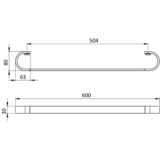Crosswater Towel Rails and Rings Crosswater Velo Towel Rail