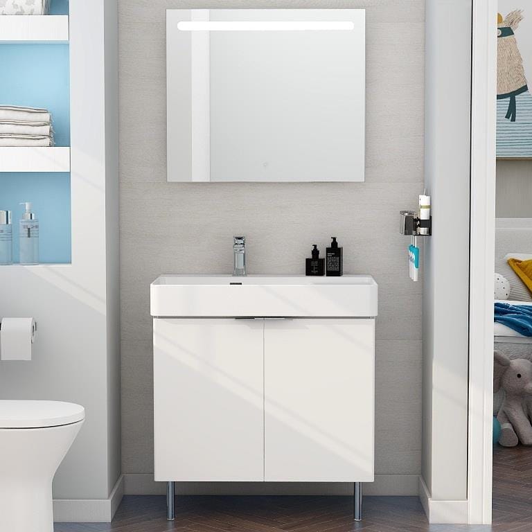 Imex Floor Standing Vanity Unit Imex Blade Floor Standing 800mm Double Door Vanity Unit with Basin