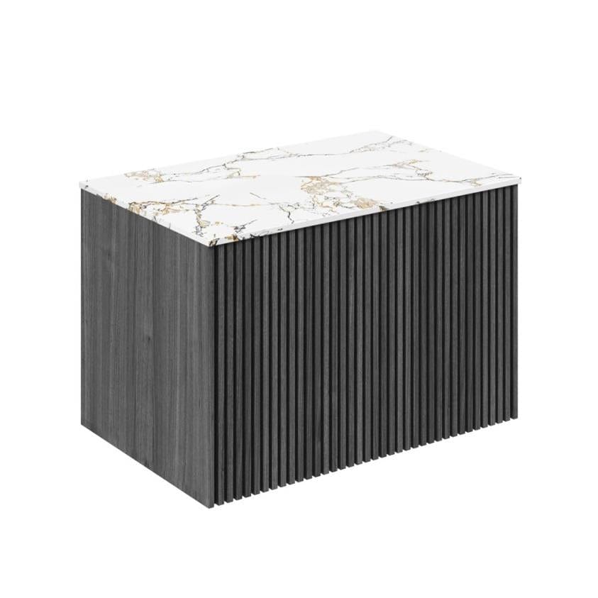 Crosswater Wall Mounted Vanity Unit Steelwood / Gold Vein Estatuario / 700mm Crosswater Limit Wall Mounted Vanity Unit with Worktop