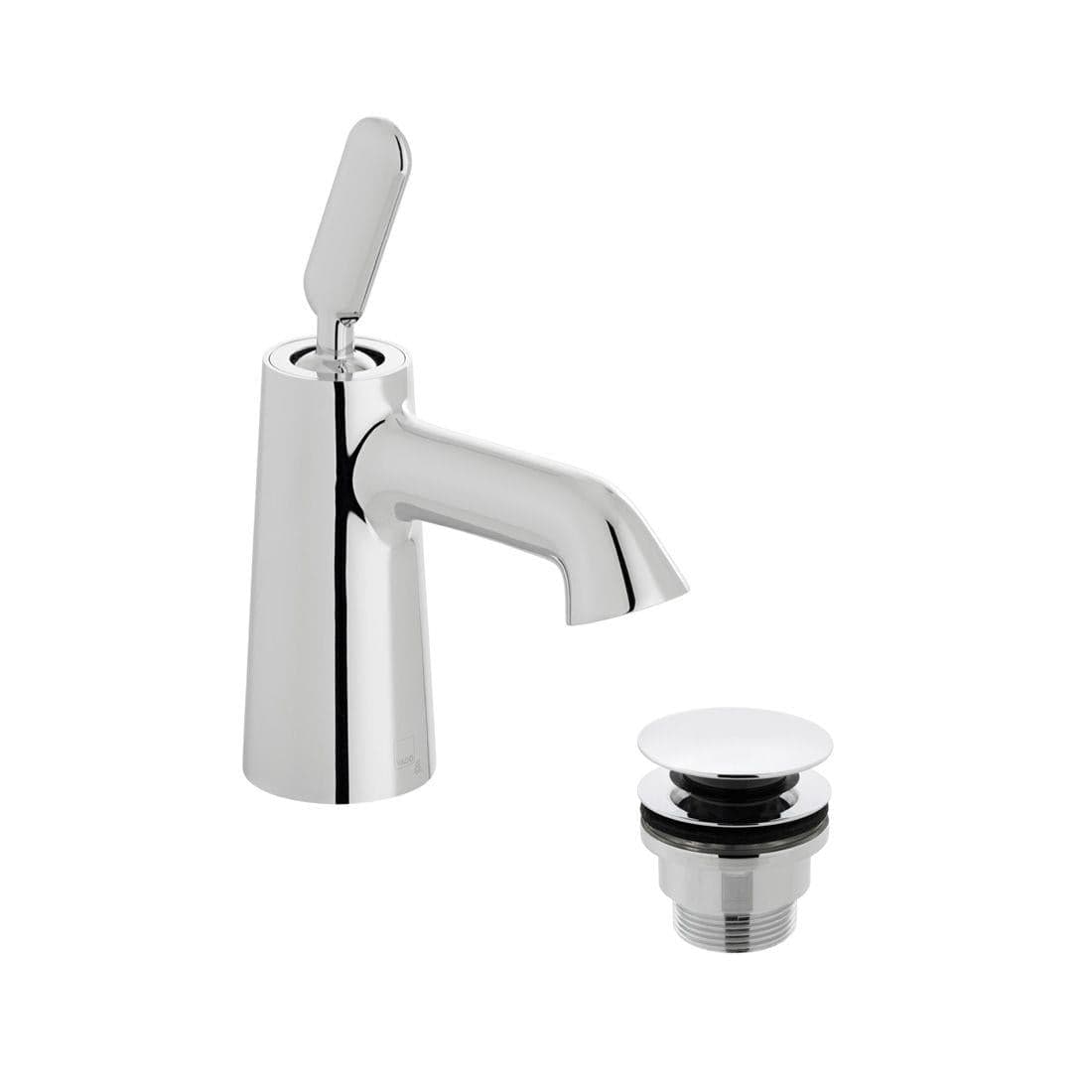 VADO Mono Basin Tap Vado Arrondi Mini Mono Basin Mixer Tap with Universal Waste in Chrome