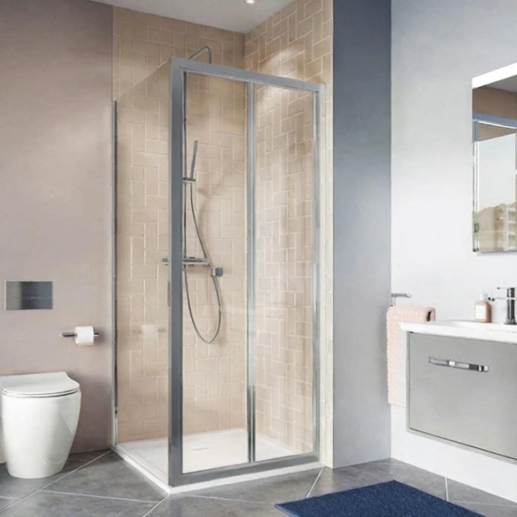 Crosswater Bi-Fold Shower Door Crosswater Clear 6 Bifold Shower Door 760mm in Silver