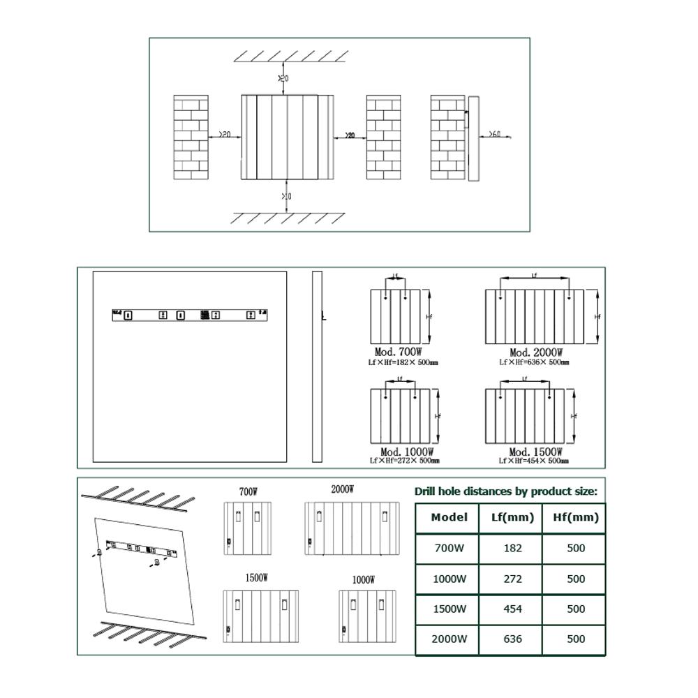 Reina Panel Radiator Reina Maia Wi-Fi Enabled Electric Horizontal Panel Radiator in White