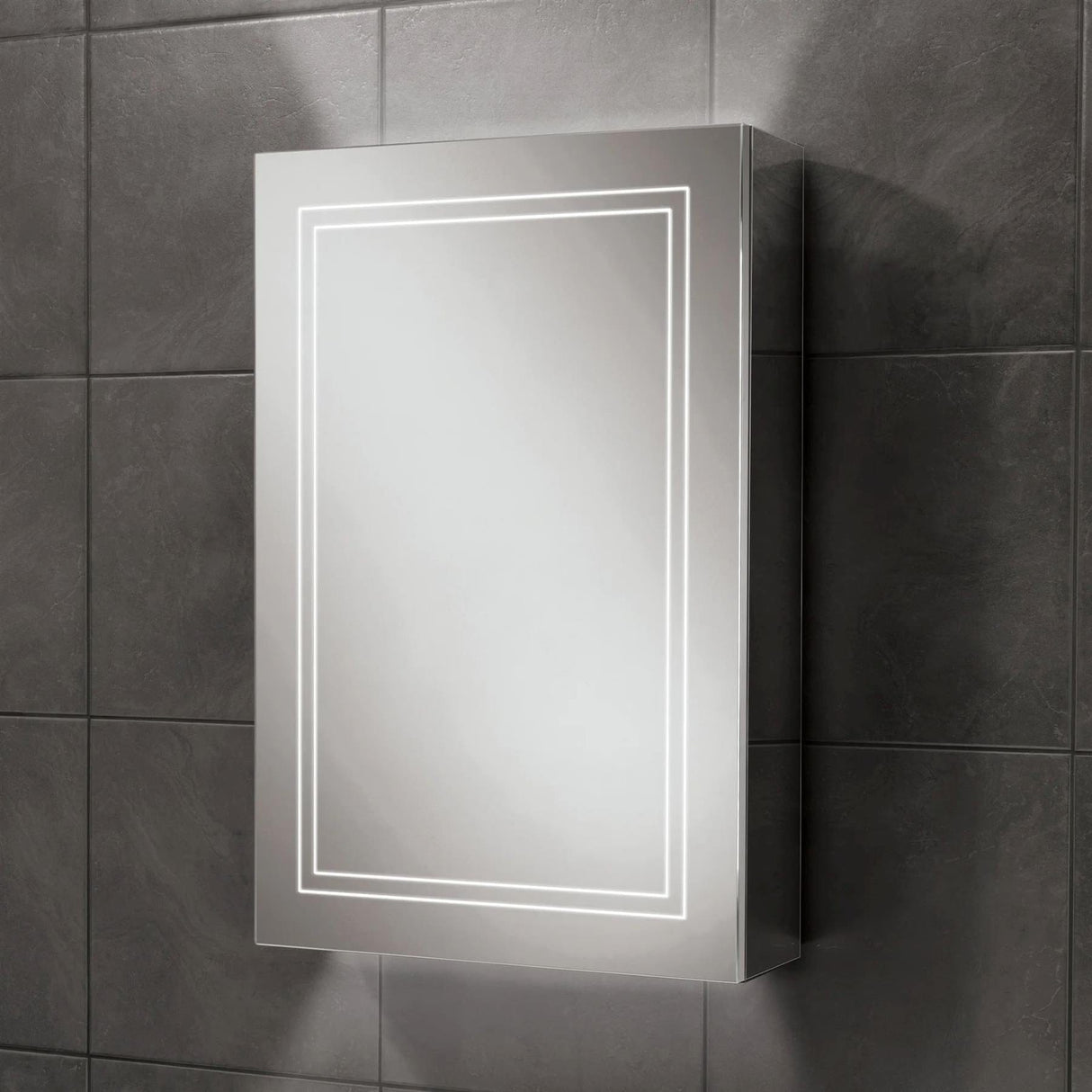 HiB Mirrored Cabinet 500 x 700mm HiB Edge LED Illuminated Border Mirror Cabinet