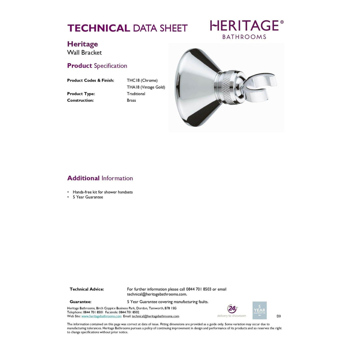 Heritage Shower Elbow Heritage Shower Handset Wall Bracket