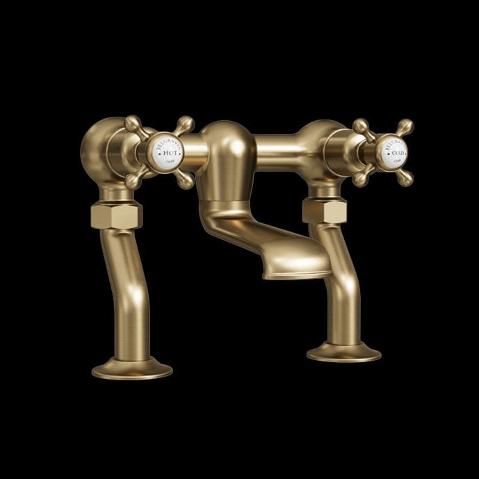 Crosswater Bath Mixer Brushed Brass Crosswater Belgravia Crosshead Bath Filler Tap
