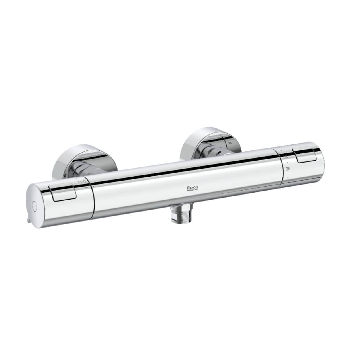 Roca Exposed Shower Set Roca T-500 Thermostatic Bar Shower Valve with with Shower Handset and Slide Rail Set
