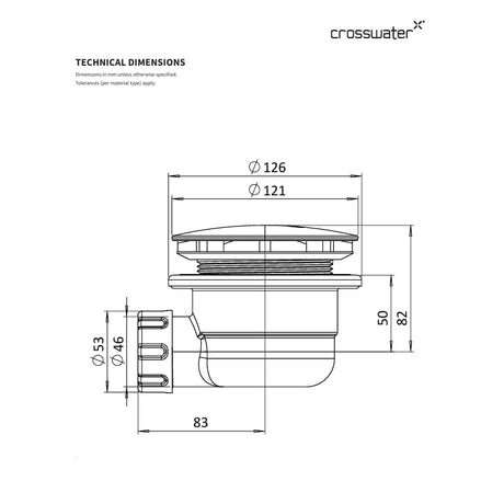 Crosswater Shower Tray Waste Crosswater Hi Flow 90mm Shower Waste
