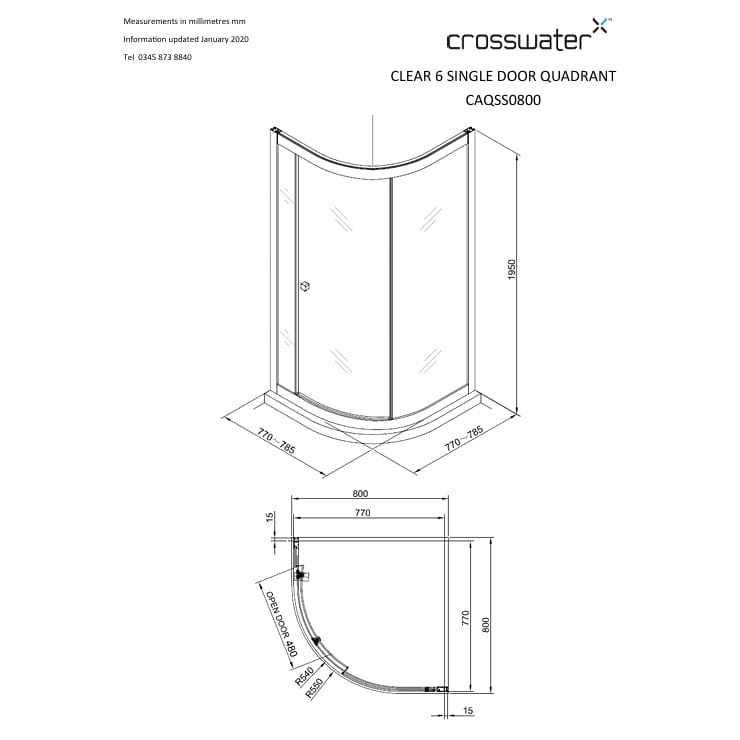 Crosswater Quadrant Shower Enclosure Crosswater Clear 6 Quadrant Shower Enclosure
