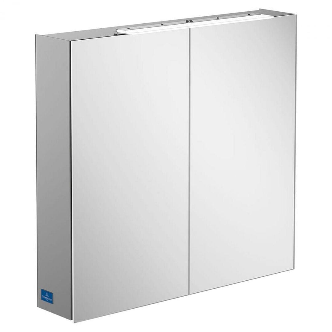 Villeroy & Boch Mirrored Cabinet 800mm Villeroy & Boch My View One 2 Door LED Mirror Cabinet