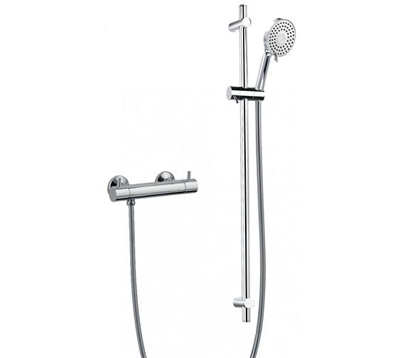 Flova Exposed Shower Set Flova Levo Thermostatic Exposed Bar Valve with Slide Rail and Shower Handset