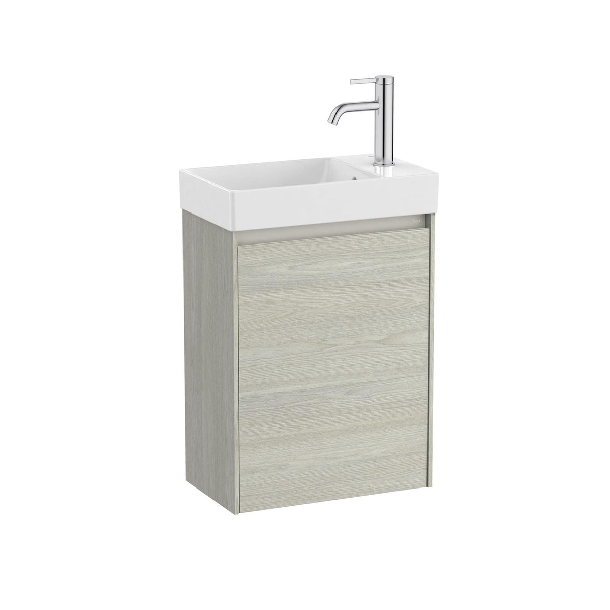 Roca Cloakroom Vanity Unit White Oak Roca Ona 450mm Wall Mounted One Door Cloakroom Vanity Unit with Basin