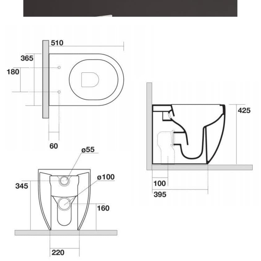 Crosswater Back To Wall Toilet Crosswater Glide II Back to Wall Rimless Toilet with Quick Release Soft Close Seat