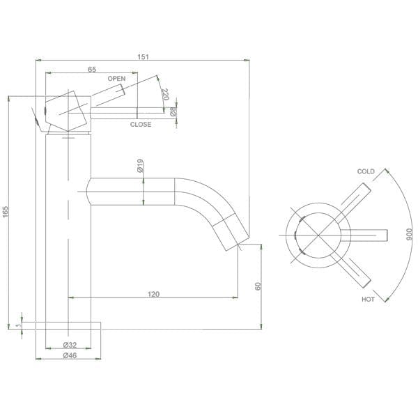 Crosswater Mono Basin Tap Crosswater MPRO Monobloc Basin Mixer Tap