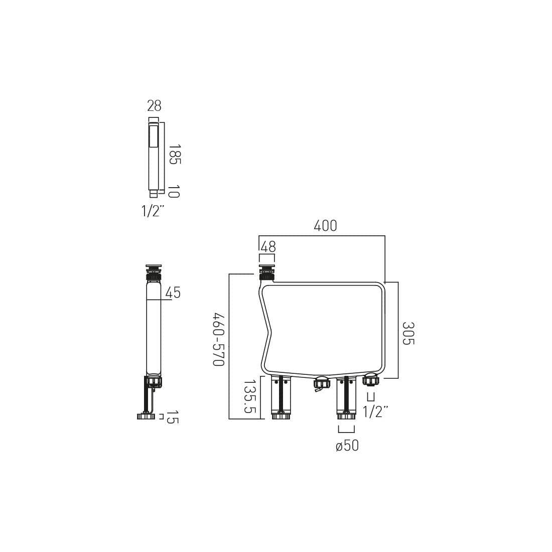 VADO Shower Handset Vado Zoo Capsule Shower Kit With Round Handset in Chrome