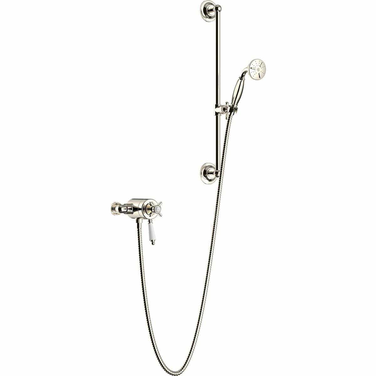 Heritage Exposed Shower Set Vintage Gold Heritage Dawlish Exposed Shower Valve with Premium Flexible Riser Kit
