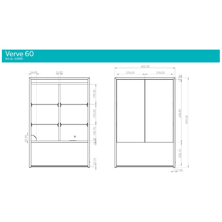 HiB Mirrored Cabinet HiB Verve LED Illuminated Mirror Cabinet
