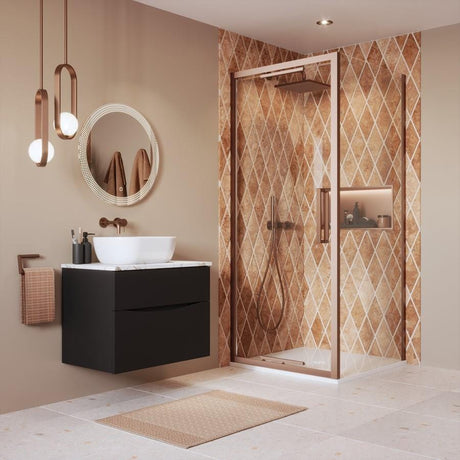 Crosswater In-Fold Shower Door Brushed Bronze / 2000 x 800 Crosswater Asura 8mm Infold Shower Door Side Panel