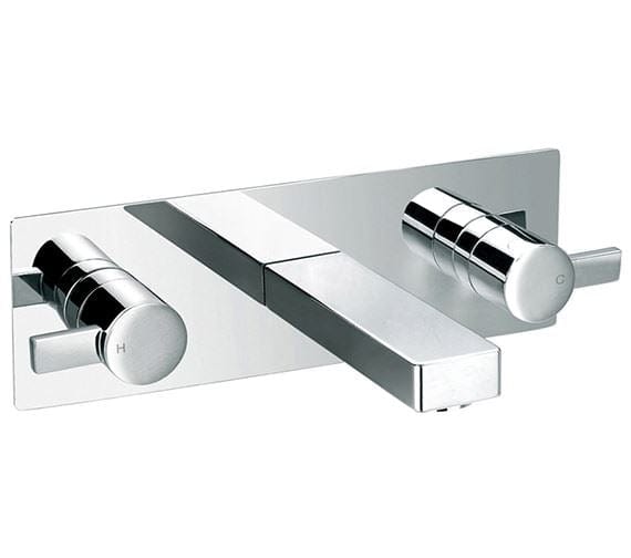 Flova Wall Mounted Basin Tap Flova Str8 3 Hole Wall Mounted Basin Mixer Tap with Clicker Waste in Diamond Chrome