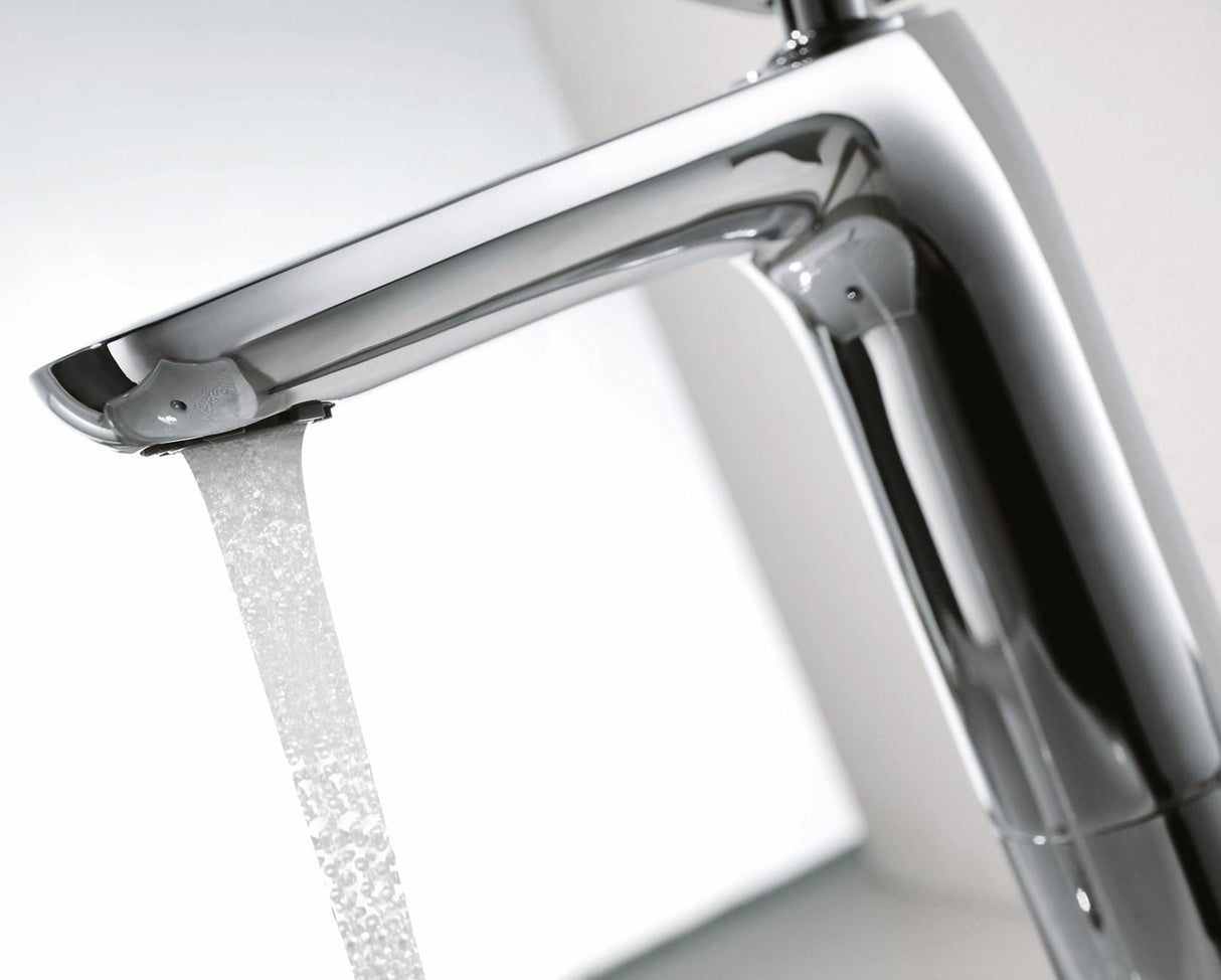 Flova Mono Basin Tap Flova Allore Tall Mono Basin Mixer Tap with Clicker Waste in Diamond Chrome