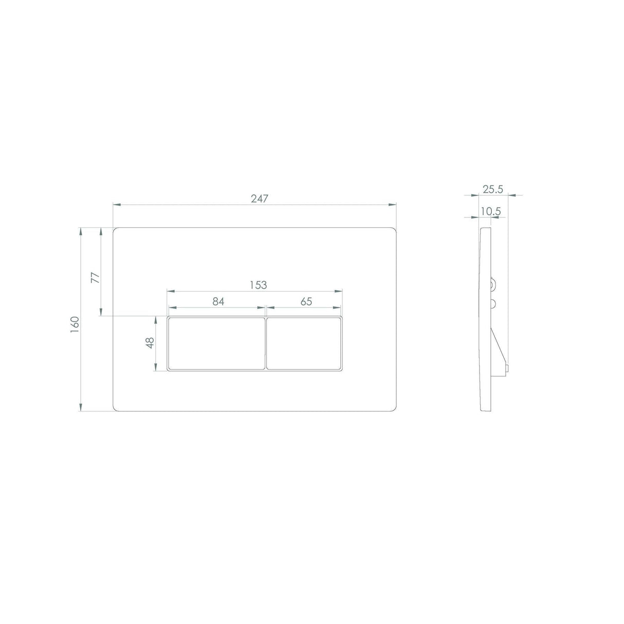 Saneux Flush Plate Saneux FLUSHE 2.0 Square Flush Plate