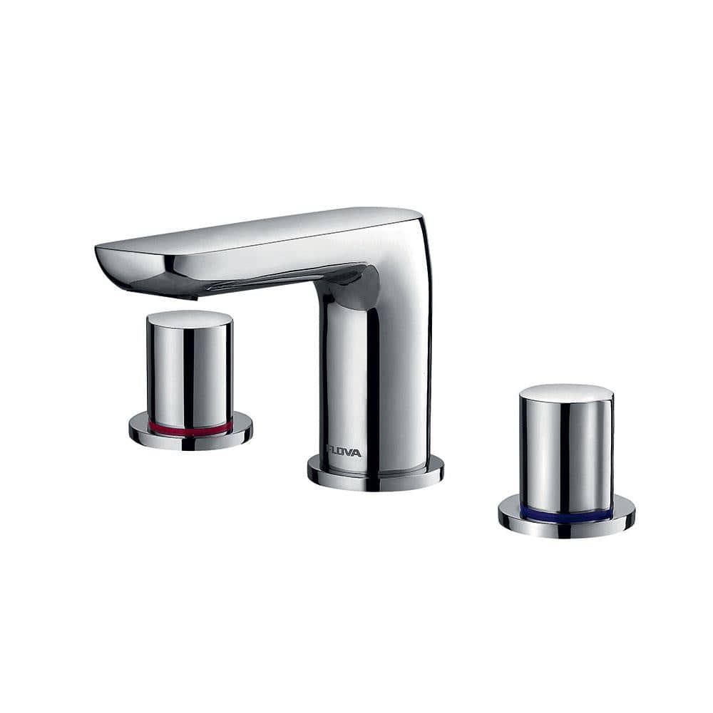 Flova 3 Tap Hole Basin Set Flova Allore 3 Hole Basin Mixer Tap with Clicker Waste in Diamond Chrome