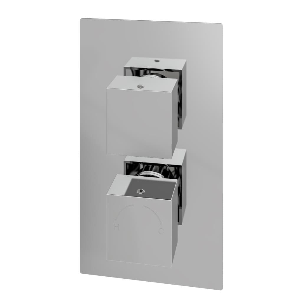 Aquarius Concealed Shower Valve Chrome Aquarius Modern Square Thermostatic Two-Way Concealed Shower Valve
