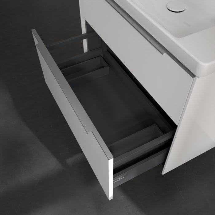 Villeroy & Boch Wall Mounted Vanity Unit Villeroy & Boch Subway 3.0 Wall Hung 800mm Two Drawer Vanity Unit with Basin