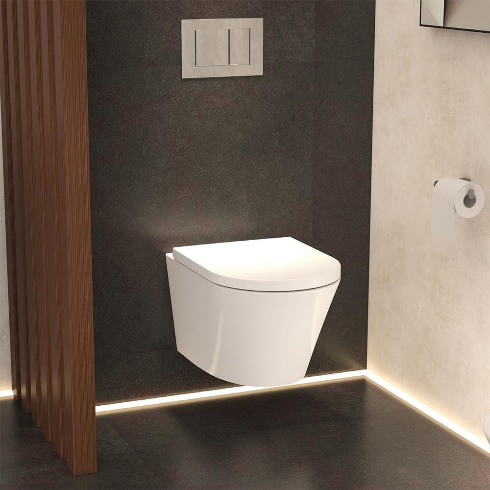Imex Wall Hung Toilet Imex Arco Rimless Wall Hung Toilet with Soft Close Seat in White