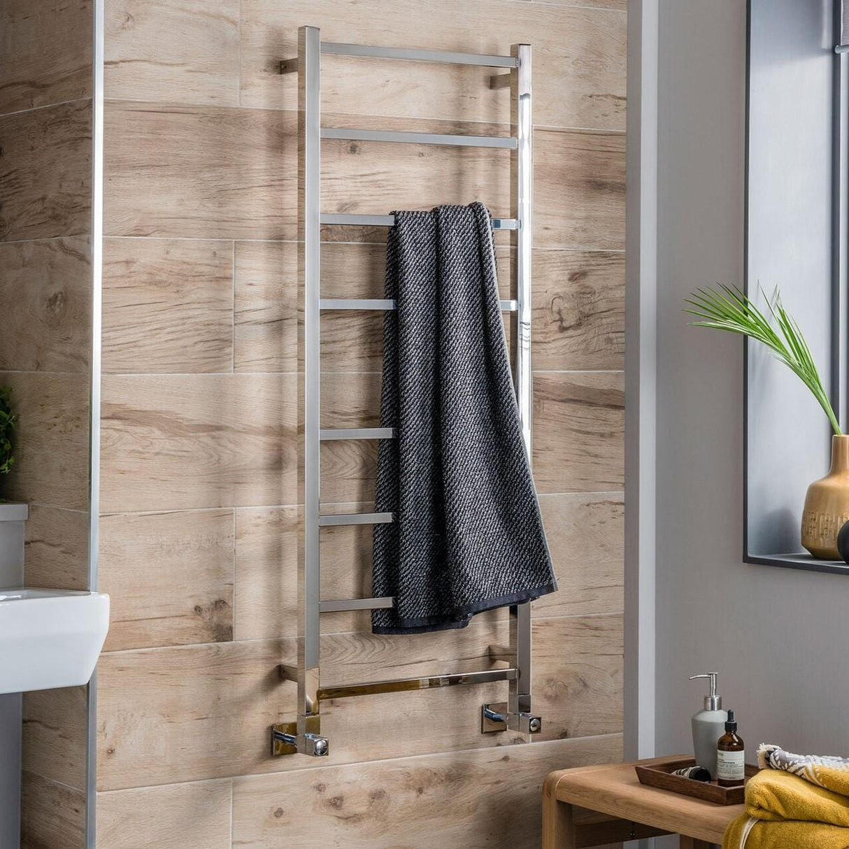 Vogue Designer Towel Radiator Vogue Ideal Straight Designer Towel Radiator in Polished Stainless Steel
