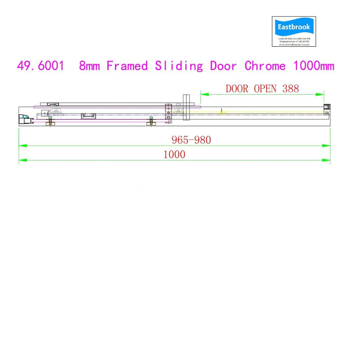 Eastbrook Sliding Shower Door Eastbrook Corniche 2000 8mm Sliding Shower Door