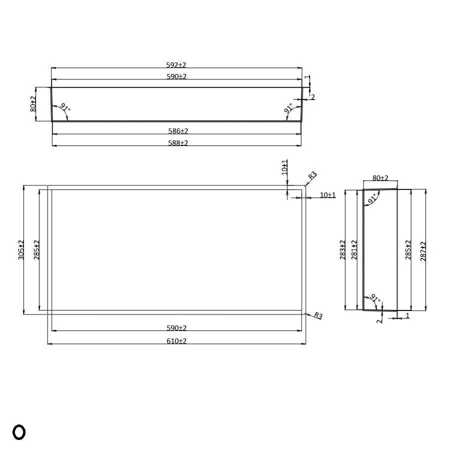 Crosswater Shower Niche Crosswater Rectangular Shower Niche with LED - 610 x 305 x 80mm for Stud Walls