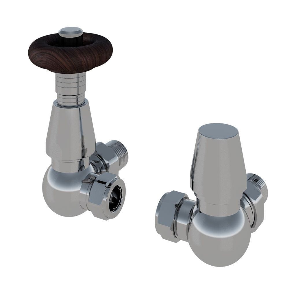 Eastbrook Radiator Valve Chrome Eastbrook Traditional Corner Thermostatic Radiator Valve with Lockshield (Pair)