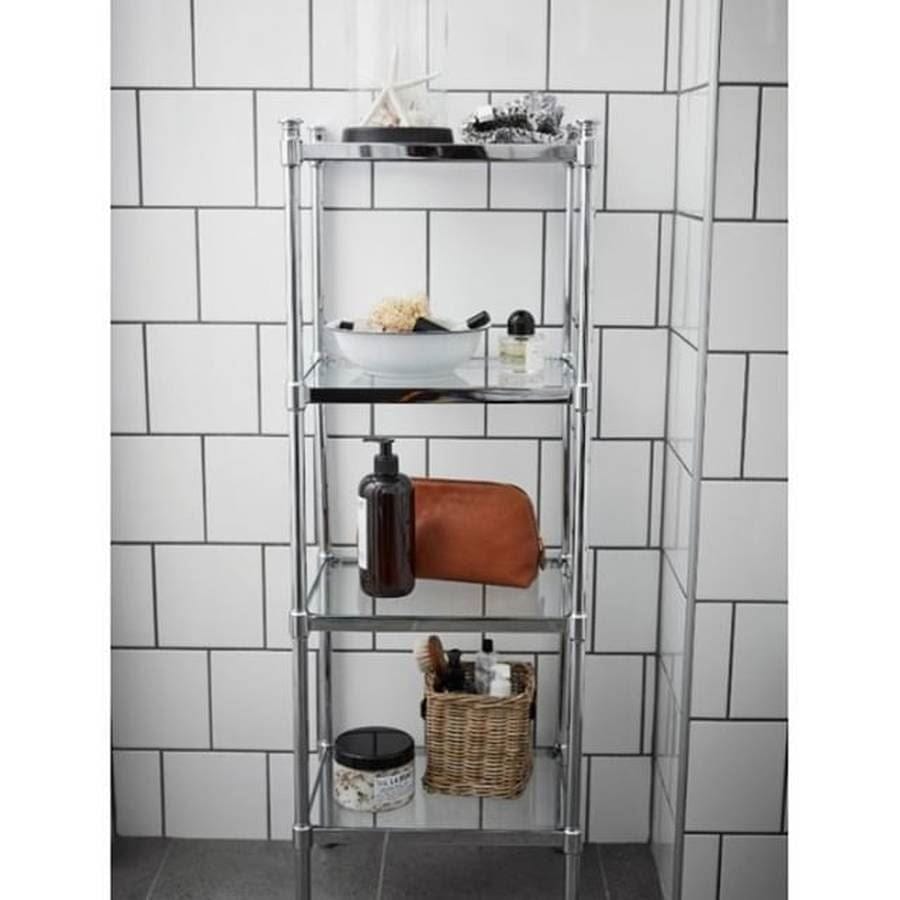 Miller Shelf Miller Classic Freestanding 4 Tier Shelf in Chrome