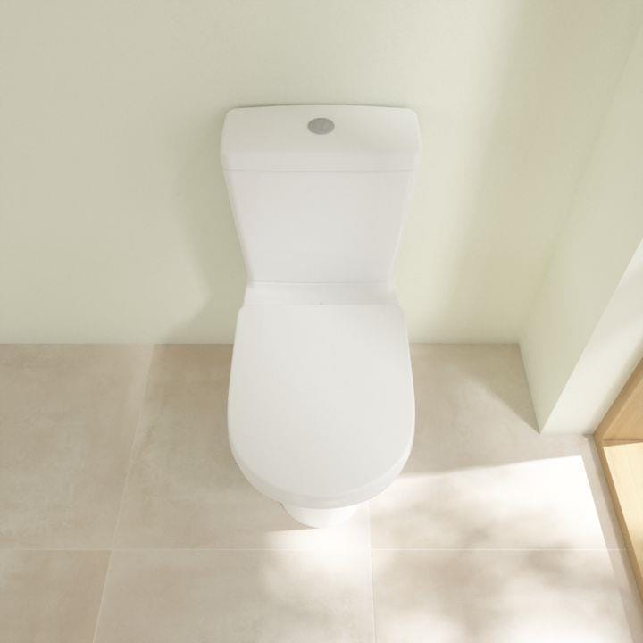 Villeroy & Boch Close Coupled Toilet Villeroy & Boch O.novo Combi-Pack Close Coupled Open Back Toilet with Soft Close Seat