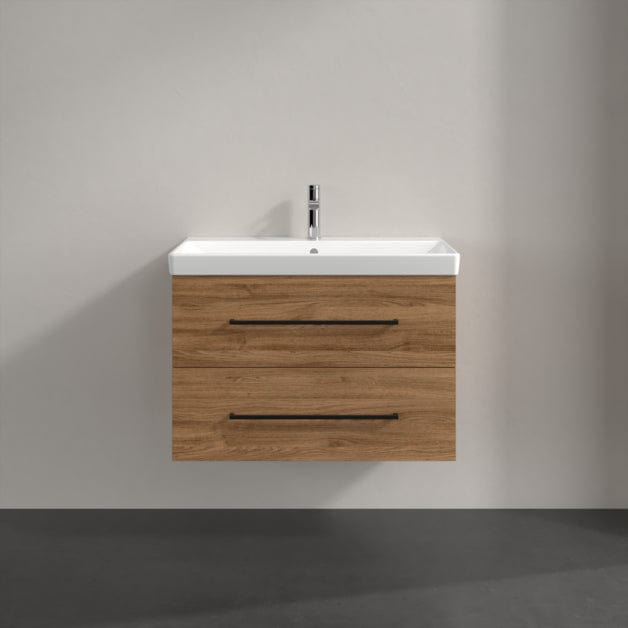 Villeroy & Boch Wall Mounted Vanity Unit Villeroy & Boch Avento Wall Hung Vanity Unit 780mm Two Drawers with Basin