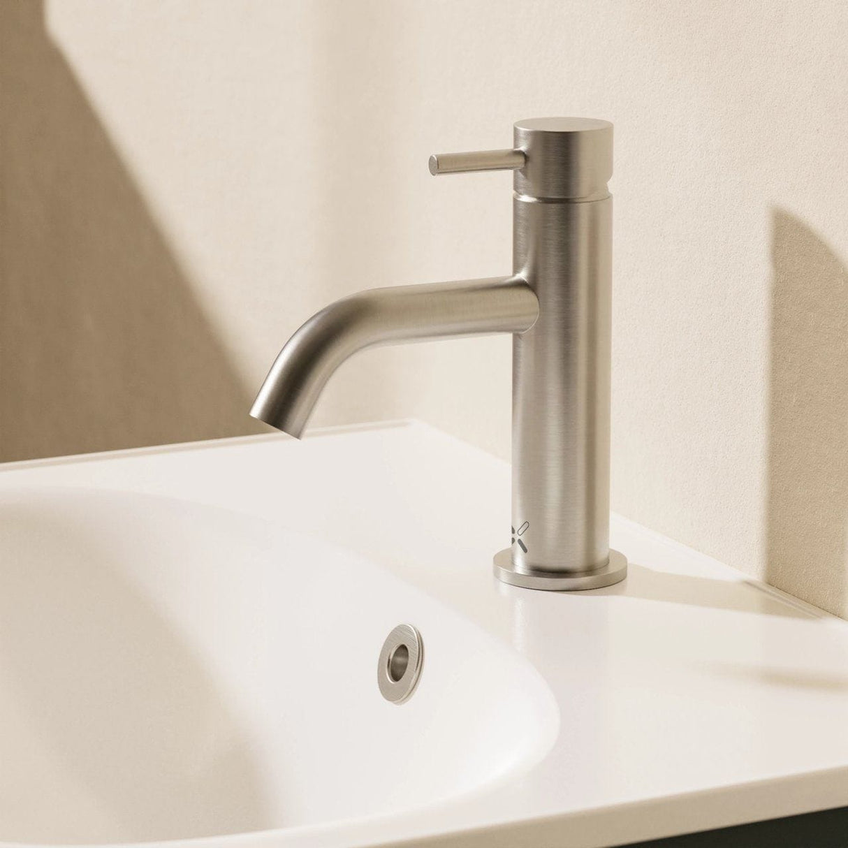 Crosswater Mono Basin Tap Brushed Nickel Crosswater MPRO XL Basin Mixer Tap