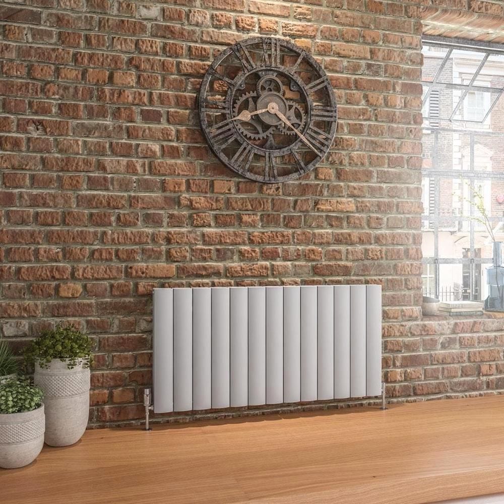Eastbrook Panel Radiator 600 x 1230 / Dual Fuel Eastbrook Guardia Straight Horizontal Aluminium in Matt Grey